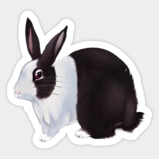 Cute Chubby Black and White Dutch Rabbit Sticker